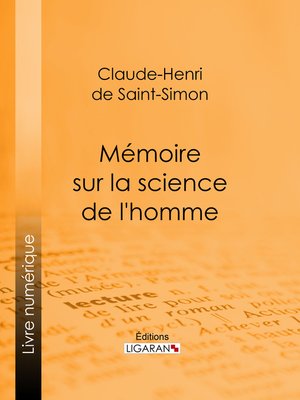 cover image of Mémoire sur la science de l'homme
